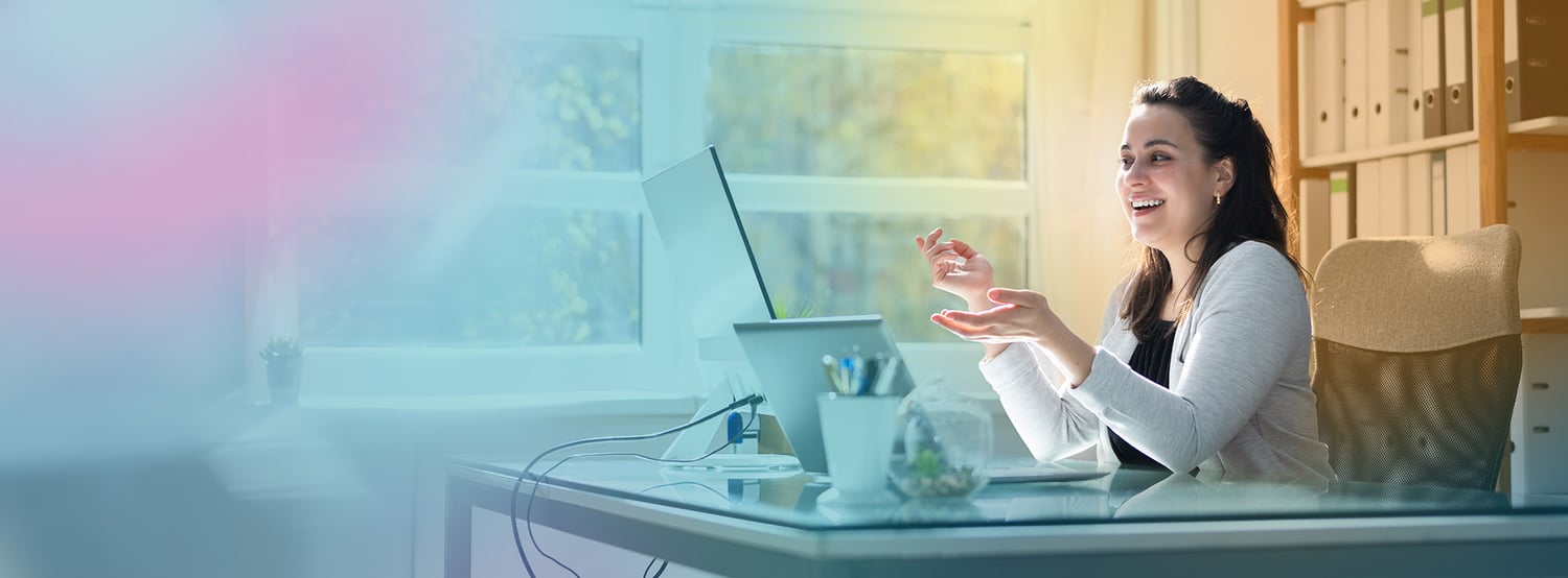 Woman working from home