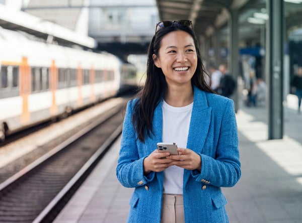 train-station-woman-smartphone-jacket