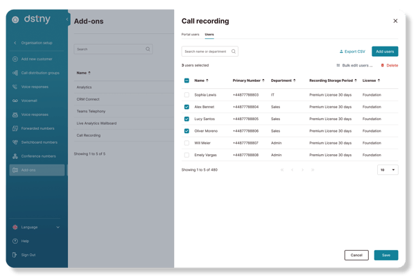 SMP Add-ons interface Dstny